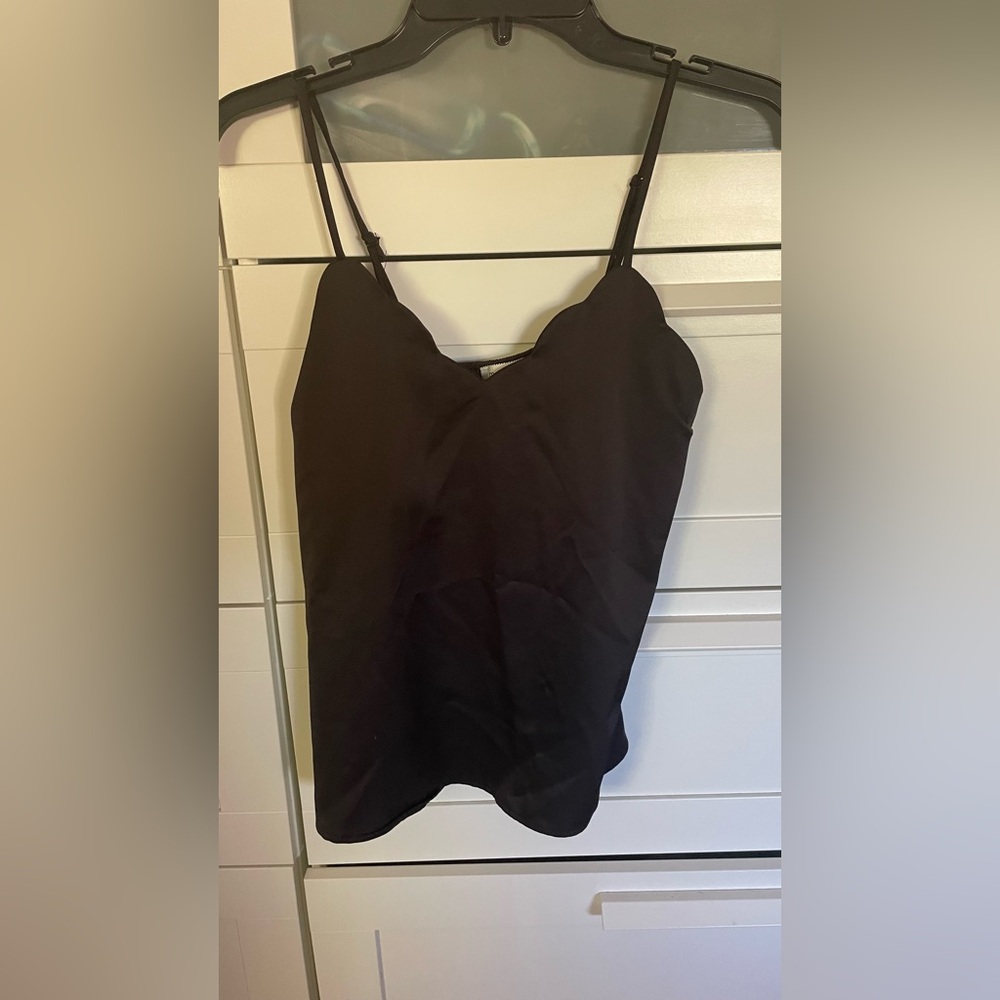 Black silk cami